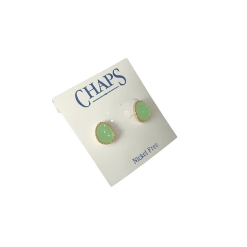 Chaps Green Crystals Stud Earrings - Picture 2 of 2